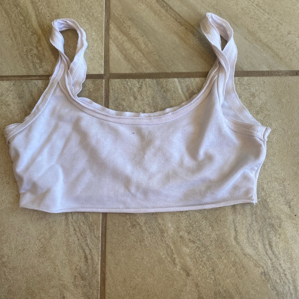White cropped tank top.